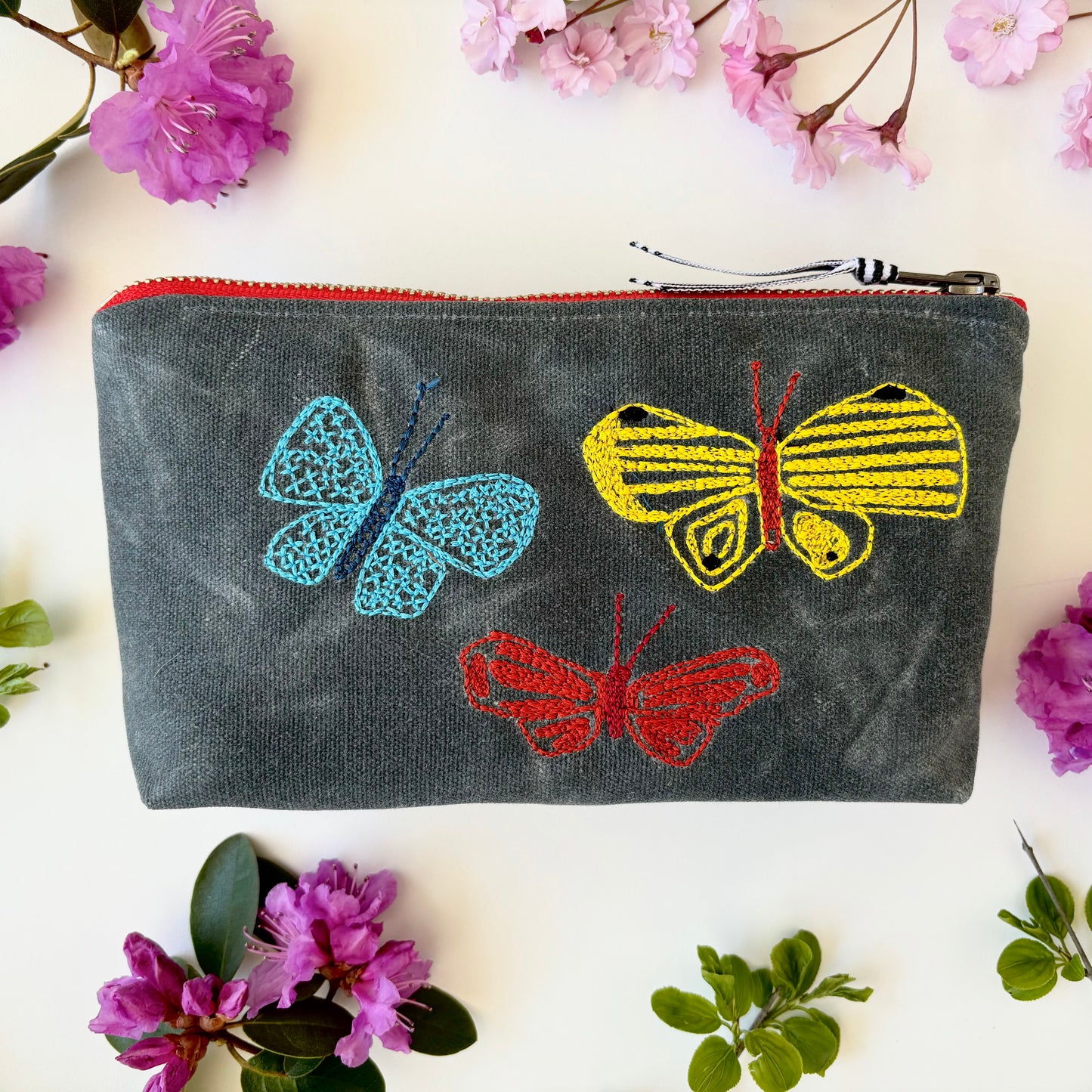 Butterflies Waxed Canvas Pouch