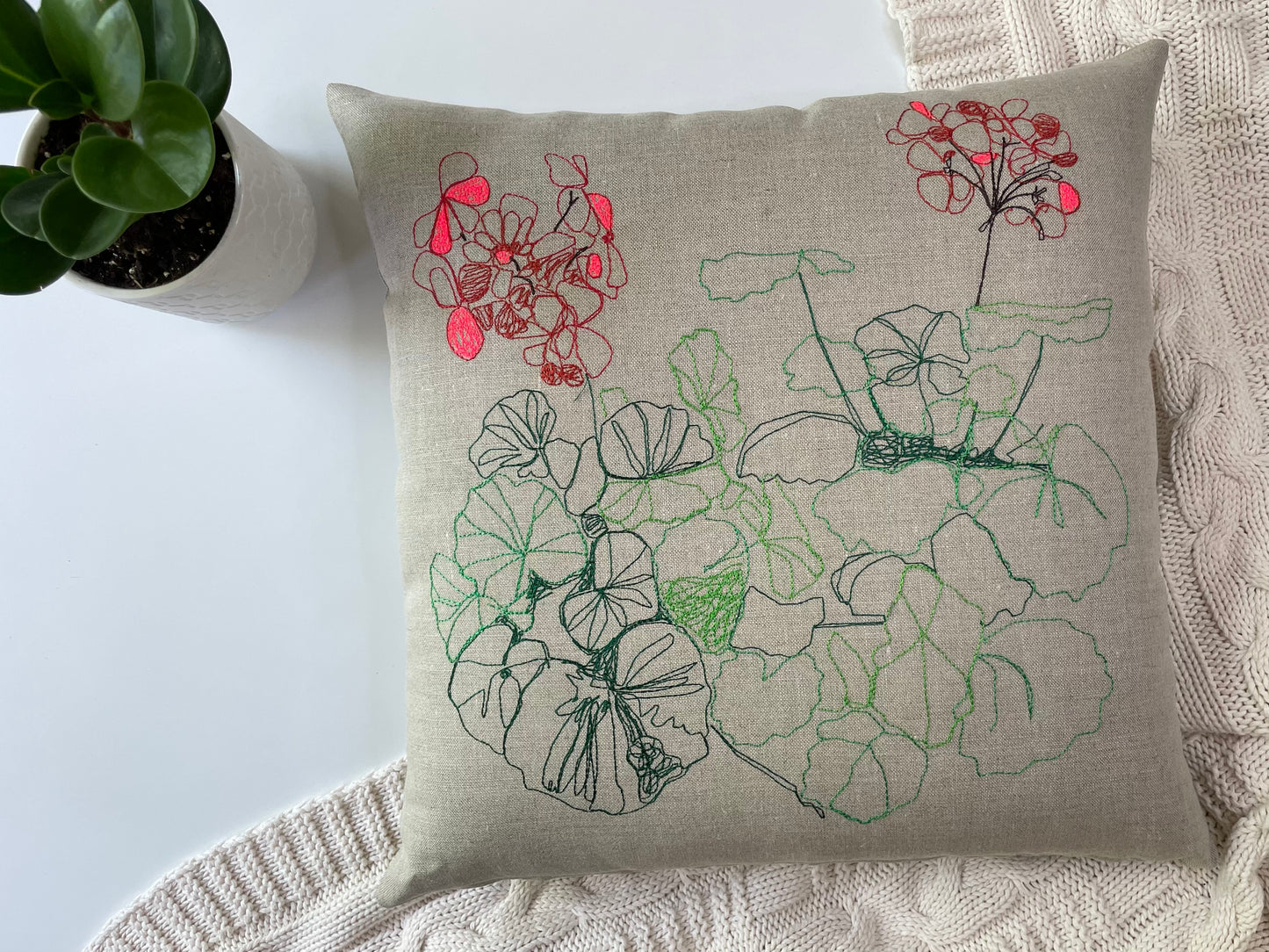 Geraniums Pillow