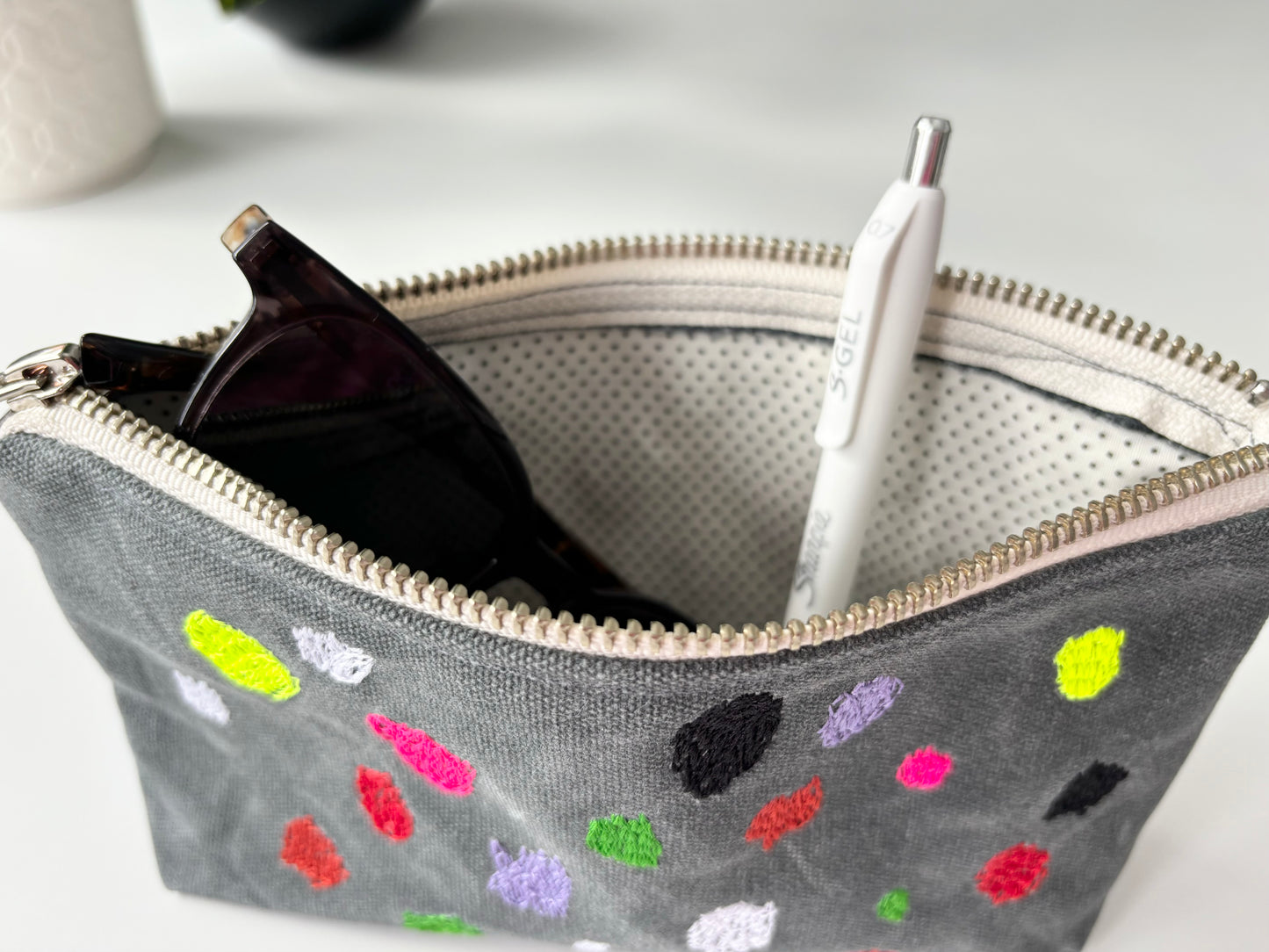 Thumbprints Waxed Canvas Pouch
