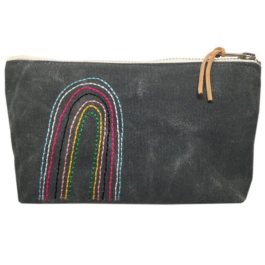 Rainbow Waxed Canvas Pouch