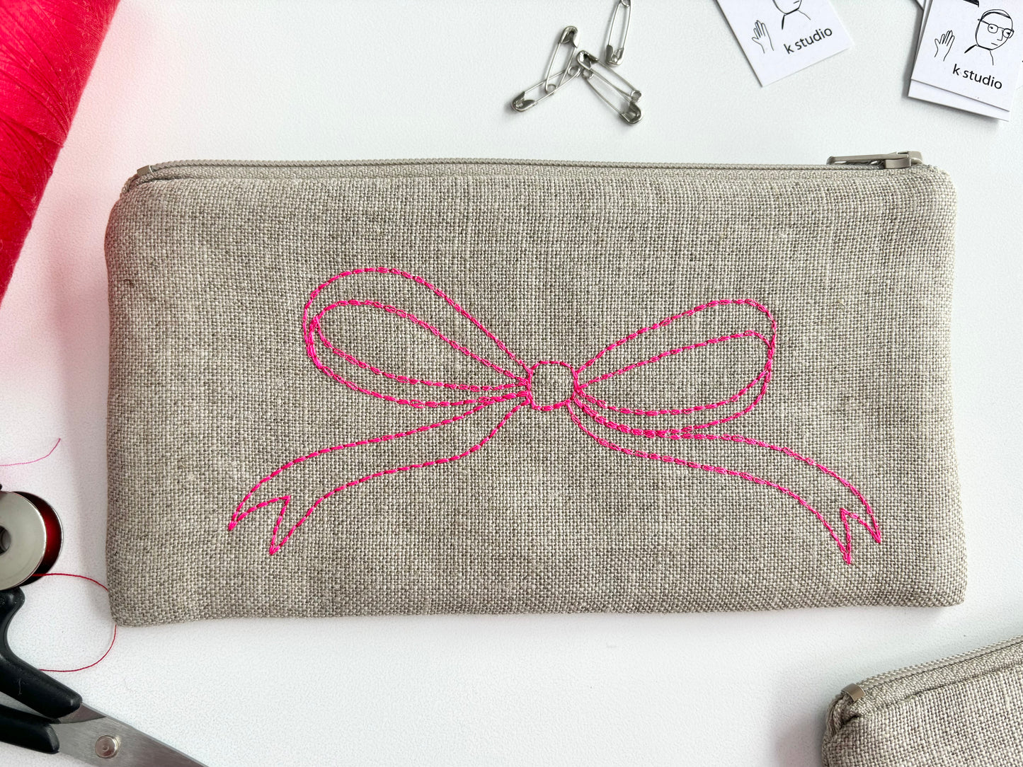 Bow Pouch, Pink