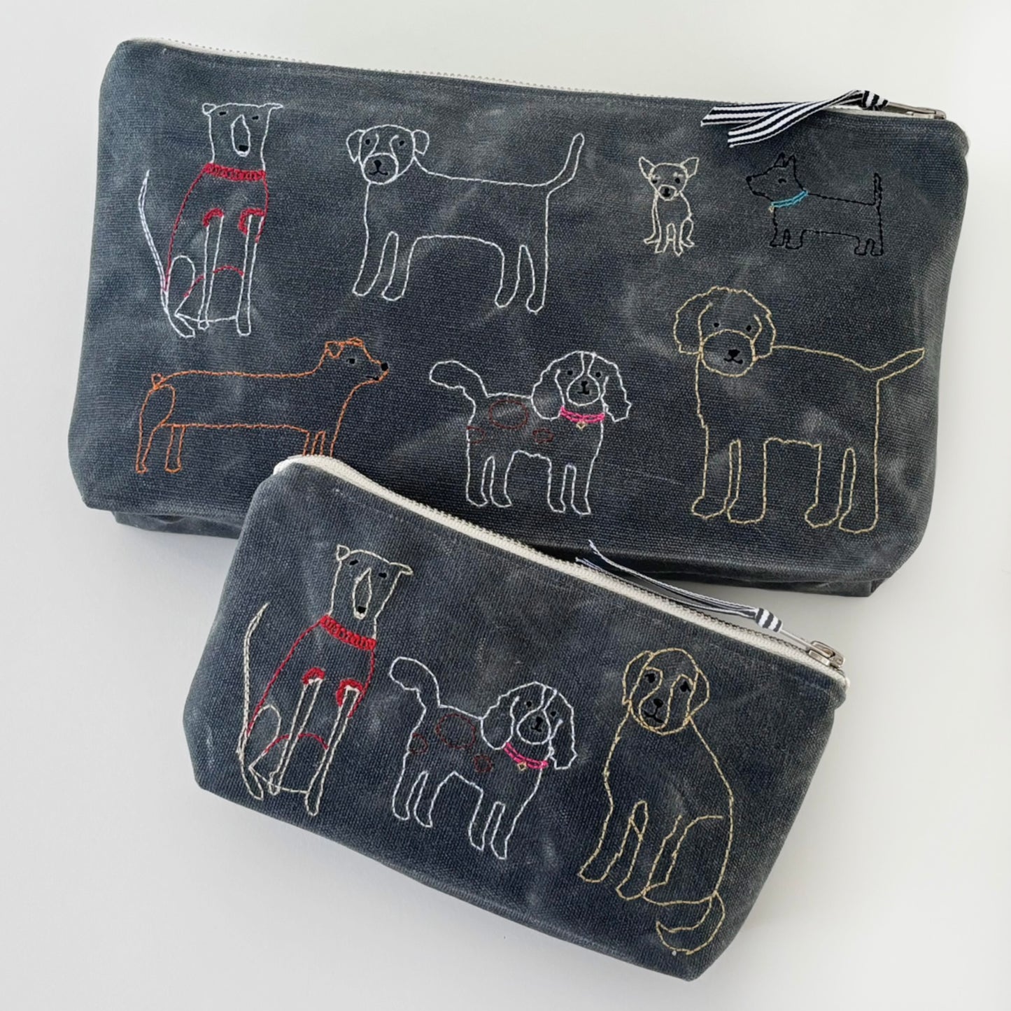 Dogs Waxed Canvas Pouch