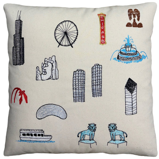 Chicago Pillow (colorful)