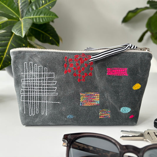 Patches Waxed Canvas Pouch