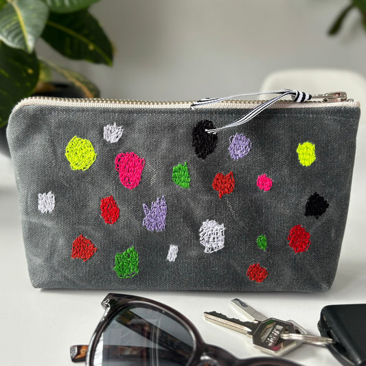 Thumbprints Waxed Canvas Pouch