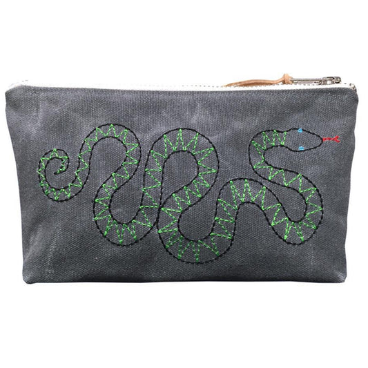 Snake Waxed Canvas Pouch