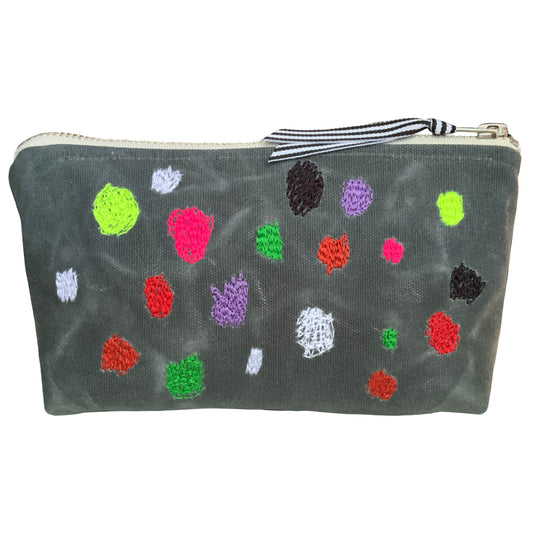 Thumbprints Waxed Canvas Pouch