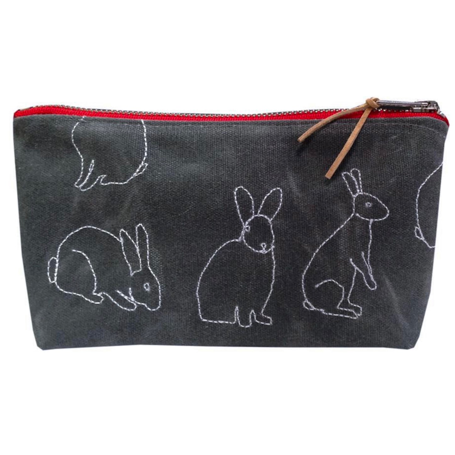 Rabbits Waxed Canvas Pouch