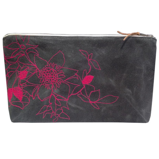 Clematis Waxed Canvas Pouch