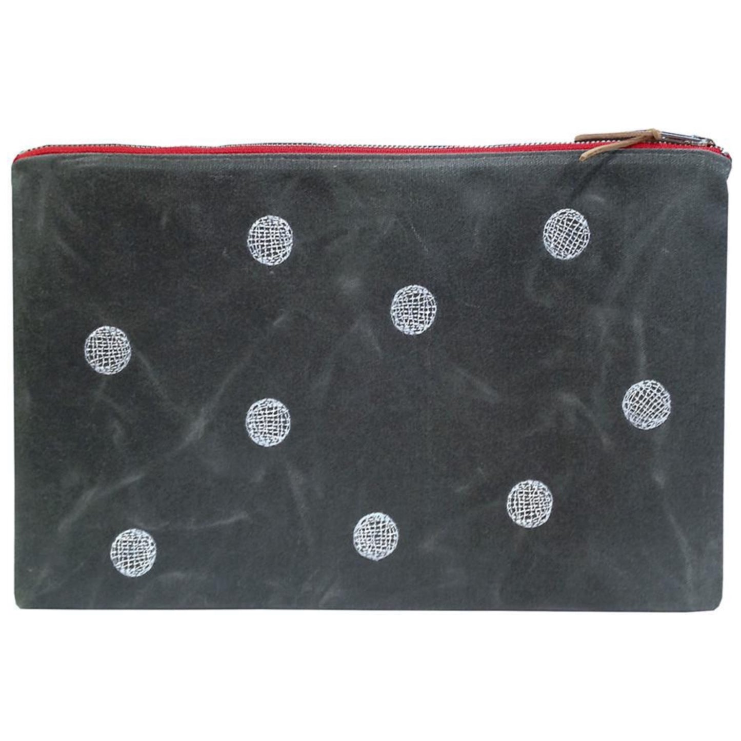 Dots Waxed Canvas Clutch