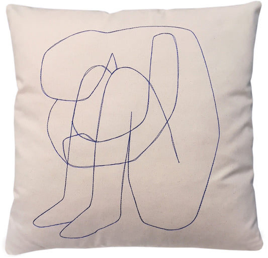Crouched Figure Pillow